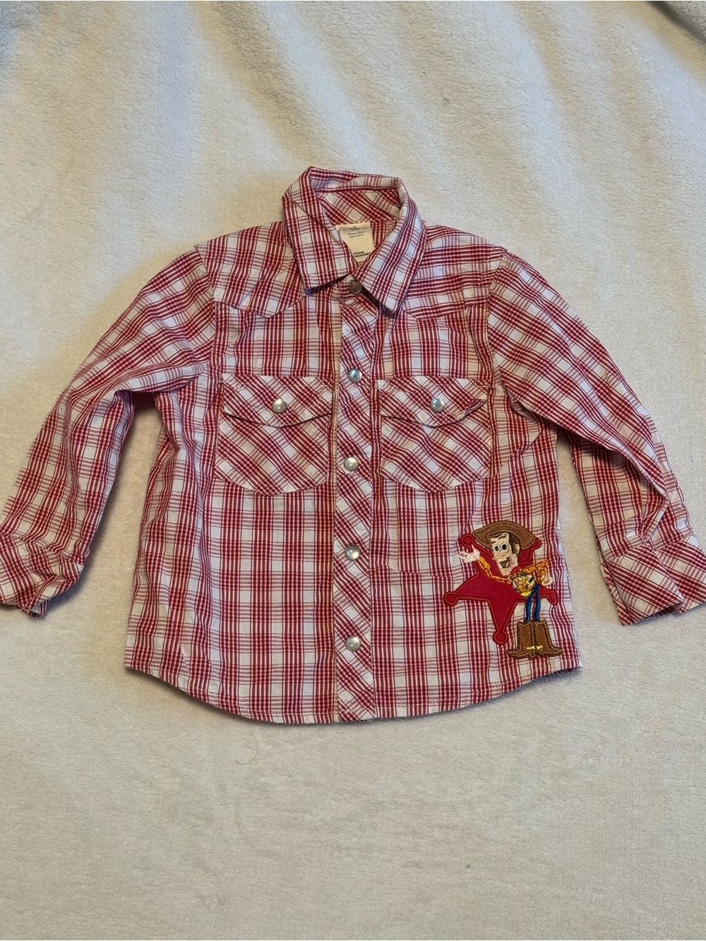Vintage Disney Store Exclusive Woody Western Plaid Shirt 12-18M